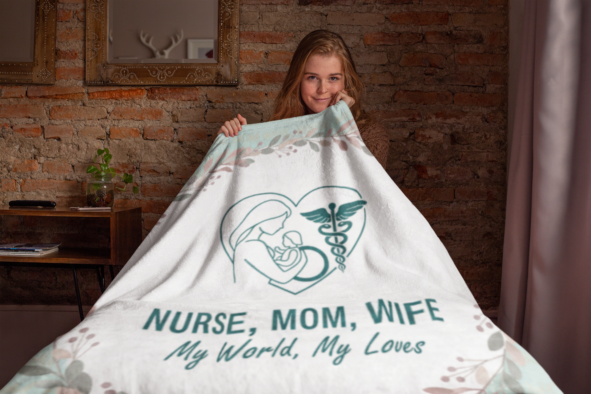 Nurse Mom Wife Fleece Blanket Cozy Gift for Healthcare Workers, Housewarming, Warmth and Comfort