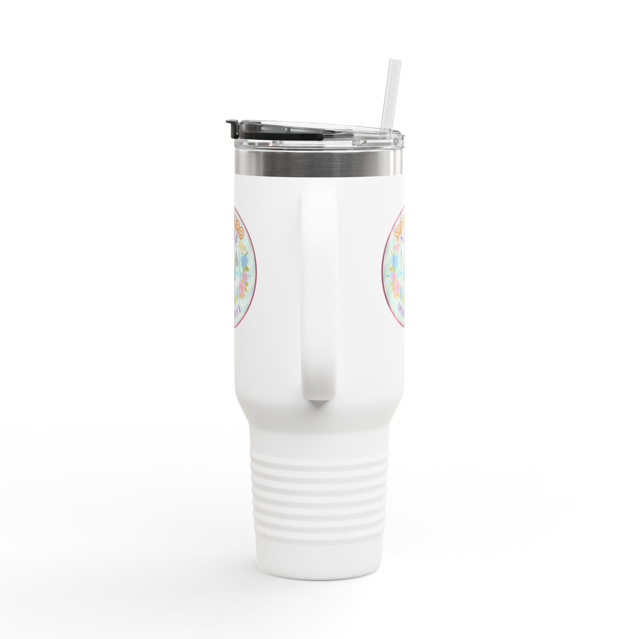 Superhero Nurse Insulated Travel Mug, 40oz | Perfect Gift for Nurses, Moms, and Caregivers | Ideal for Work, Road Trips, and Cafes