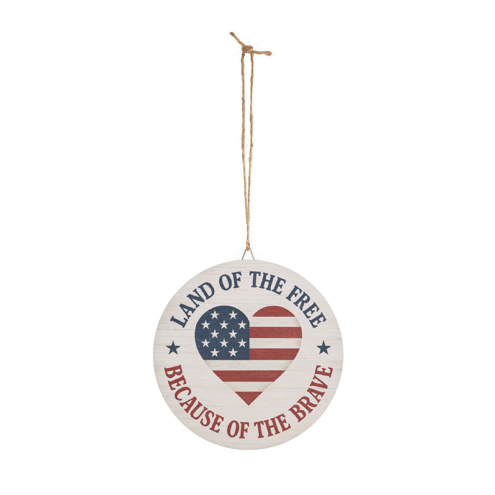 Patriotic Wood Sign - Land of the Free Because of the Brave, Rustic Home Decor, Americana Wall Art, Independence Day Gift, USA Decor