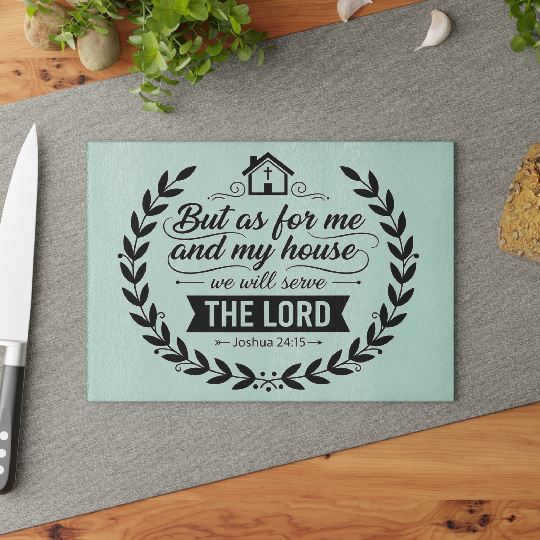 But As For Me and My House Glass Cutting Board | Joshua 24:15 Scripture