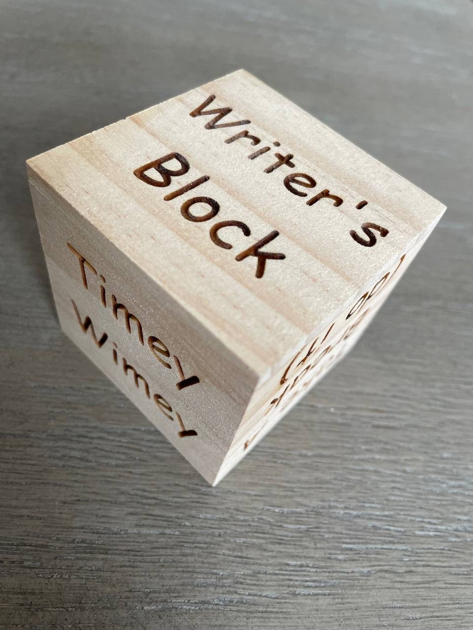 Personalized Engraved Wooden Dice: Custom Message Gift