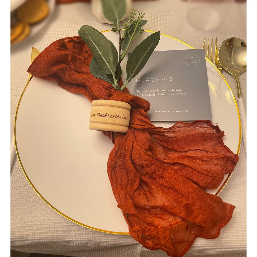 Engraved Wooden Napkin Ring