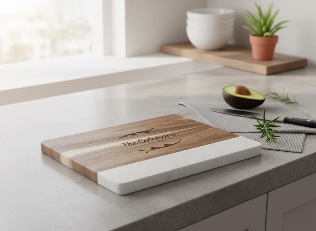 Engraved Marble Cutting Board, Personalized Kitchen Decor