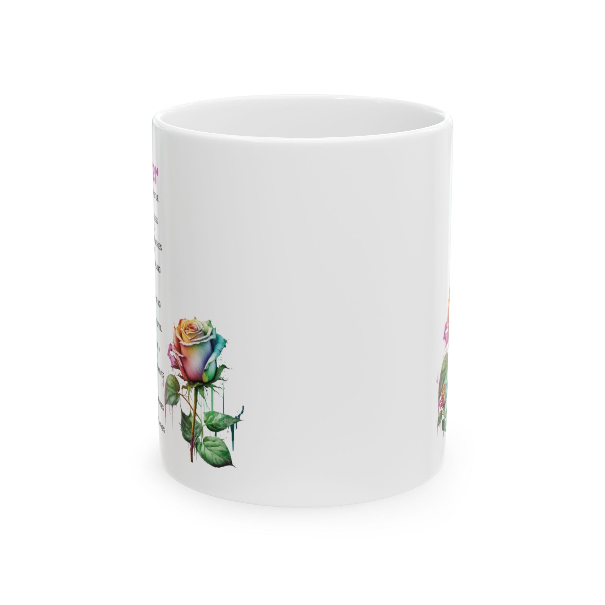 Mom's Love Ceramic Mug - Heartfelt Gift for Mother's Day, 11oz & 15oz, Inspirational, Floral, Unique Coffee Cup