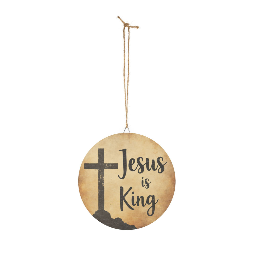 Jesus is King Wood Sign - Rustic Christian Decor, Faith Wall Art, Home Blessing, Religious Gift, Inspirational Wall Hanging