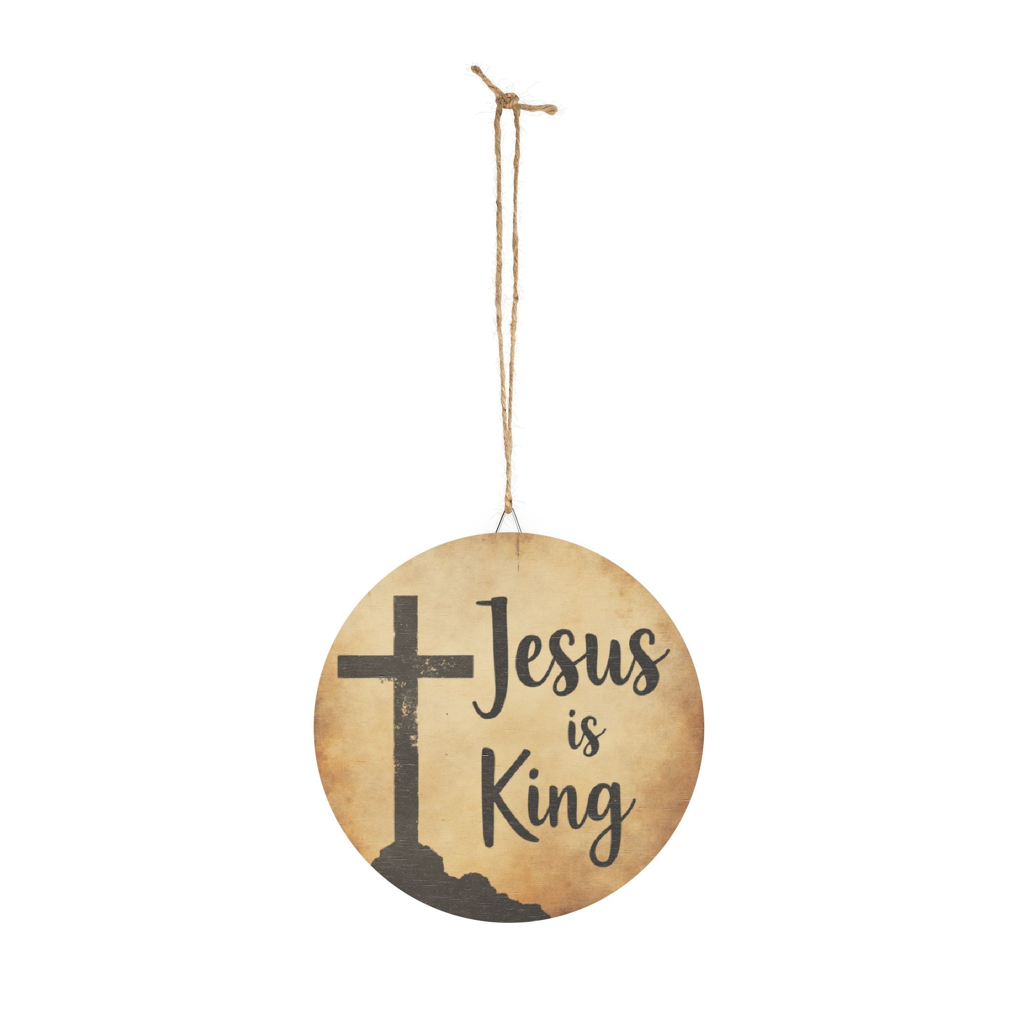 Jesus is King Wood Sign - Rustic Christian Decor, Faith Wall Art, Home Blessing, Religious Gift, Inspirational Wall Hanging