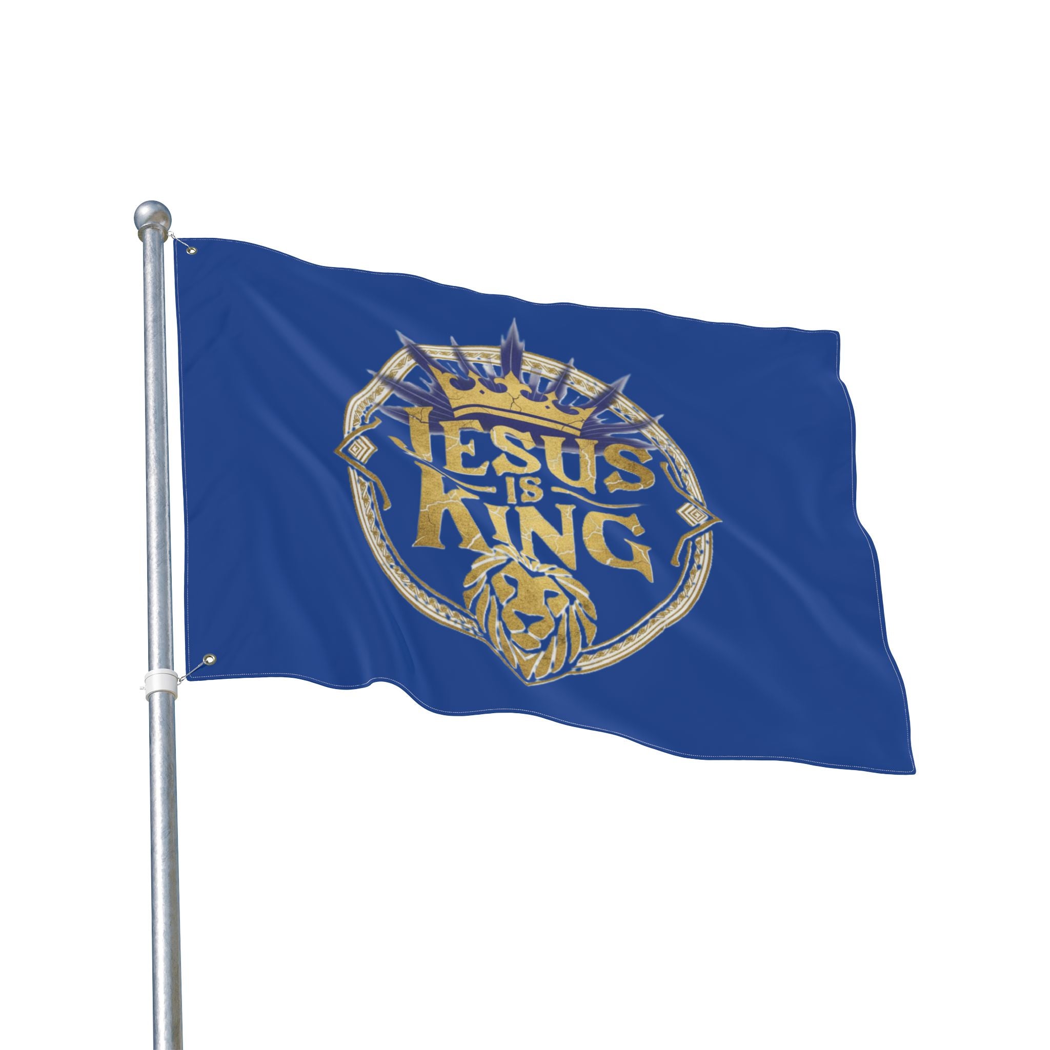 Jesus Is King Crown Lion flag | Double-sided Religious Flag, Christian Decor