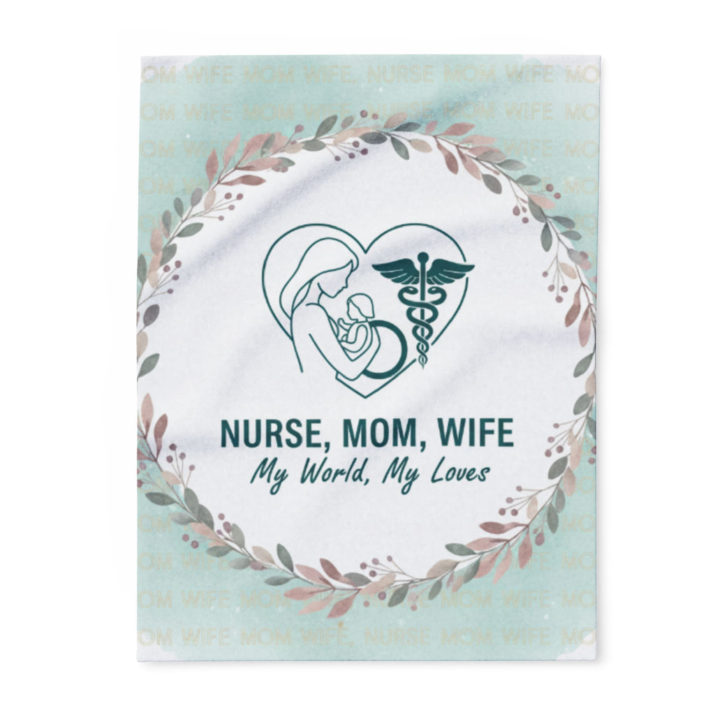 Nurse Mom Wife Fleece Blanket Cozy Gift for Healthcare Workers, Housewarming, Warmth and Comfort