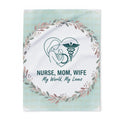 Nurse Mom Wife Fleece Blanket Cozy Gift for Healthcare Workers, Housewarming, Warmth and Comfort