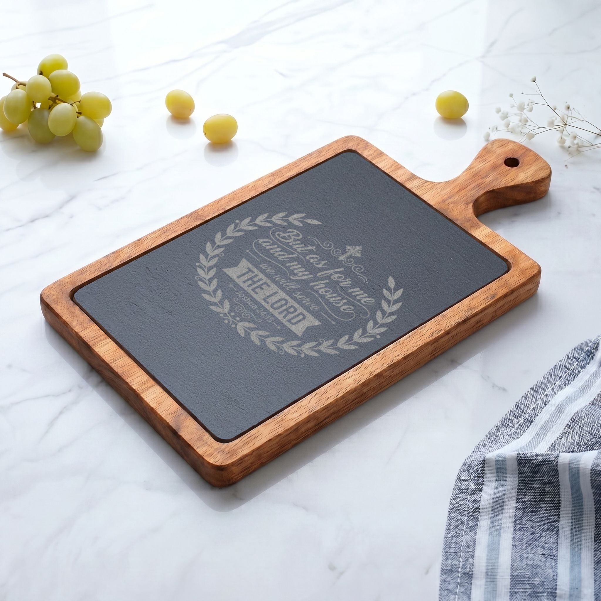 But As For Me and My House engraved Charcuterie Board