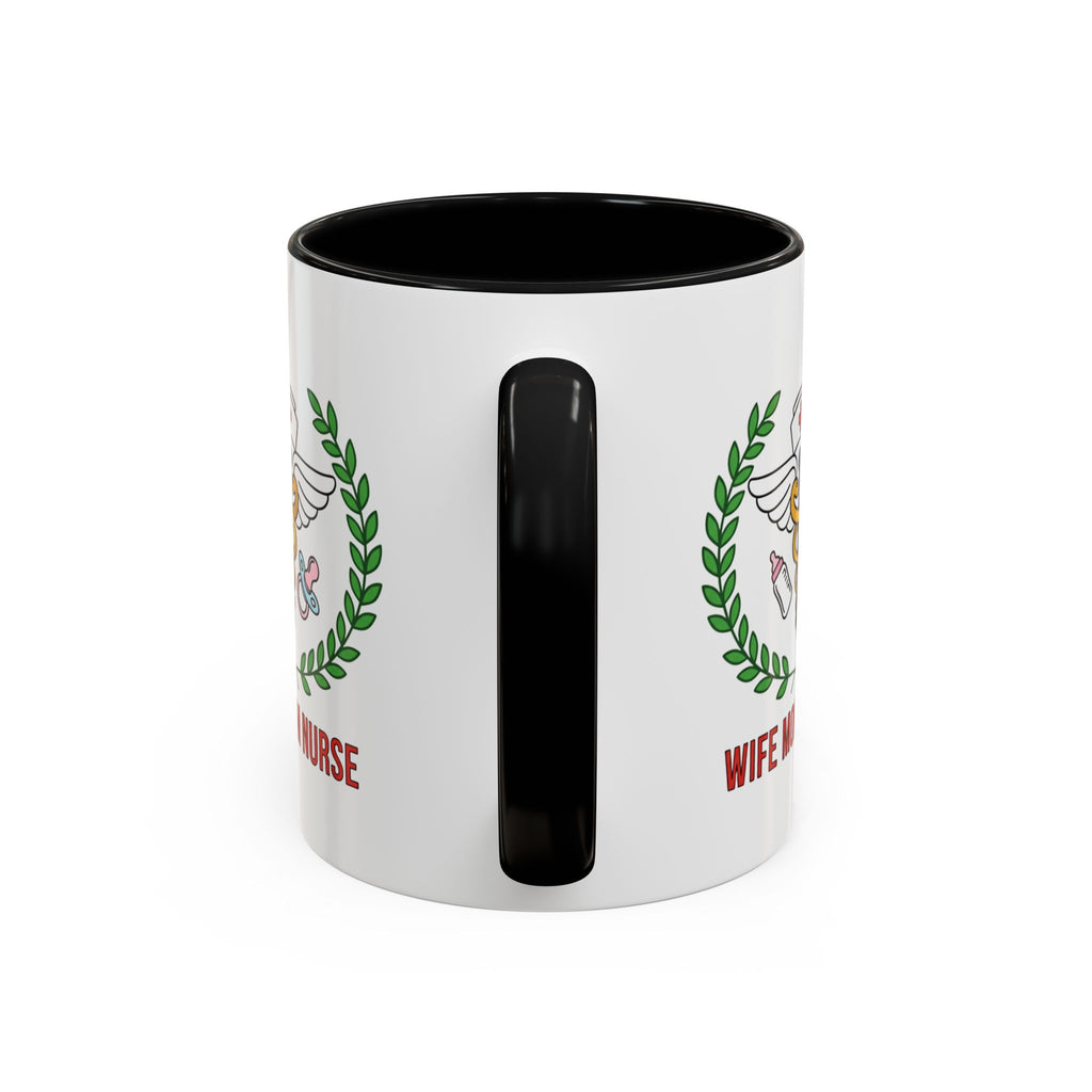Wife Mom Nurse Accent Coffee Mug | Gift for Nurses, Mom's Coffee Cup, Cute Healthcare Mug, Personalized Nurse Gift, Humor Mug