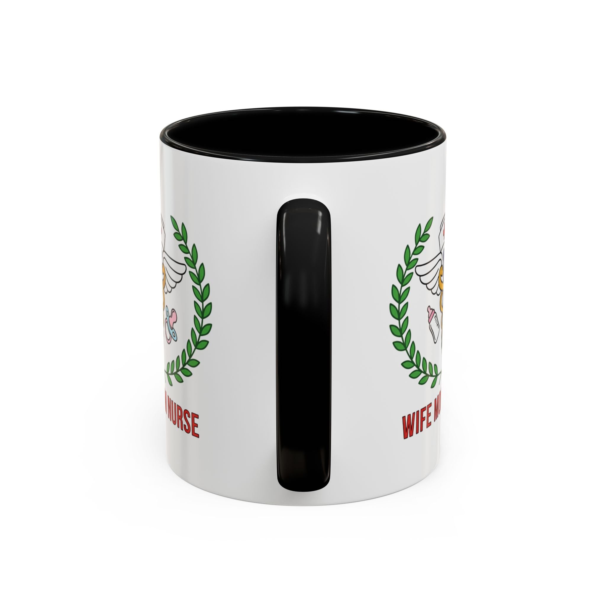 Wife Mom Nurse Accent Coffee Mug | Gift for Nurses, Mom's Coffee Cup, Cute Healthcare Mug, Personalized Nurse Gift, Humor Mug