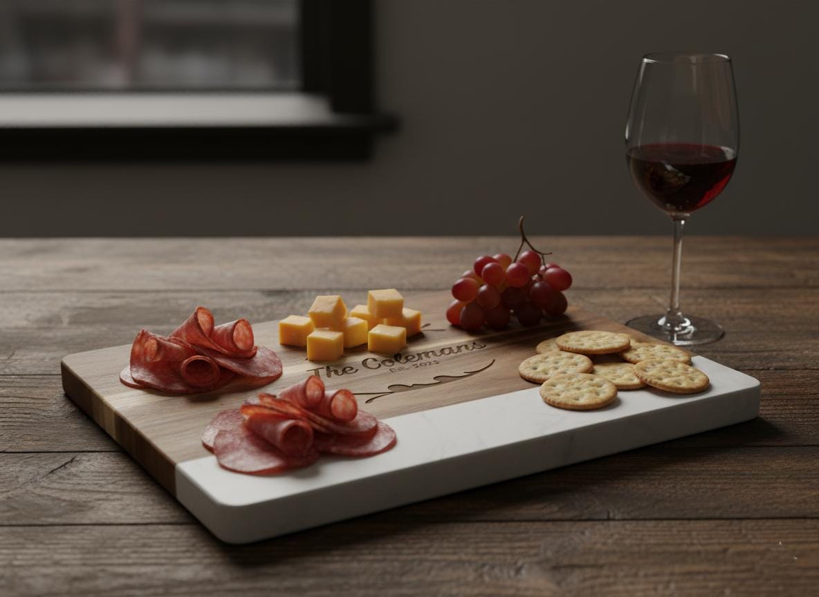 Engraved Marble Cutting Board, Personalized Kitchen Decor
