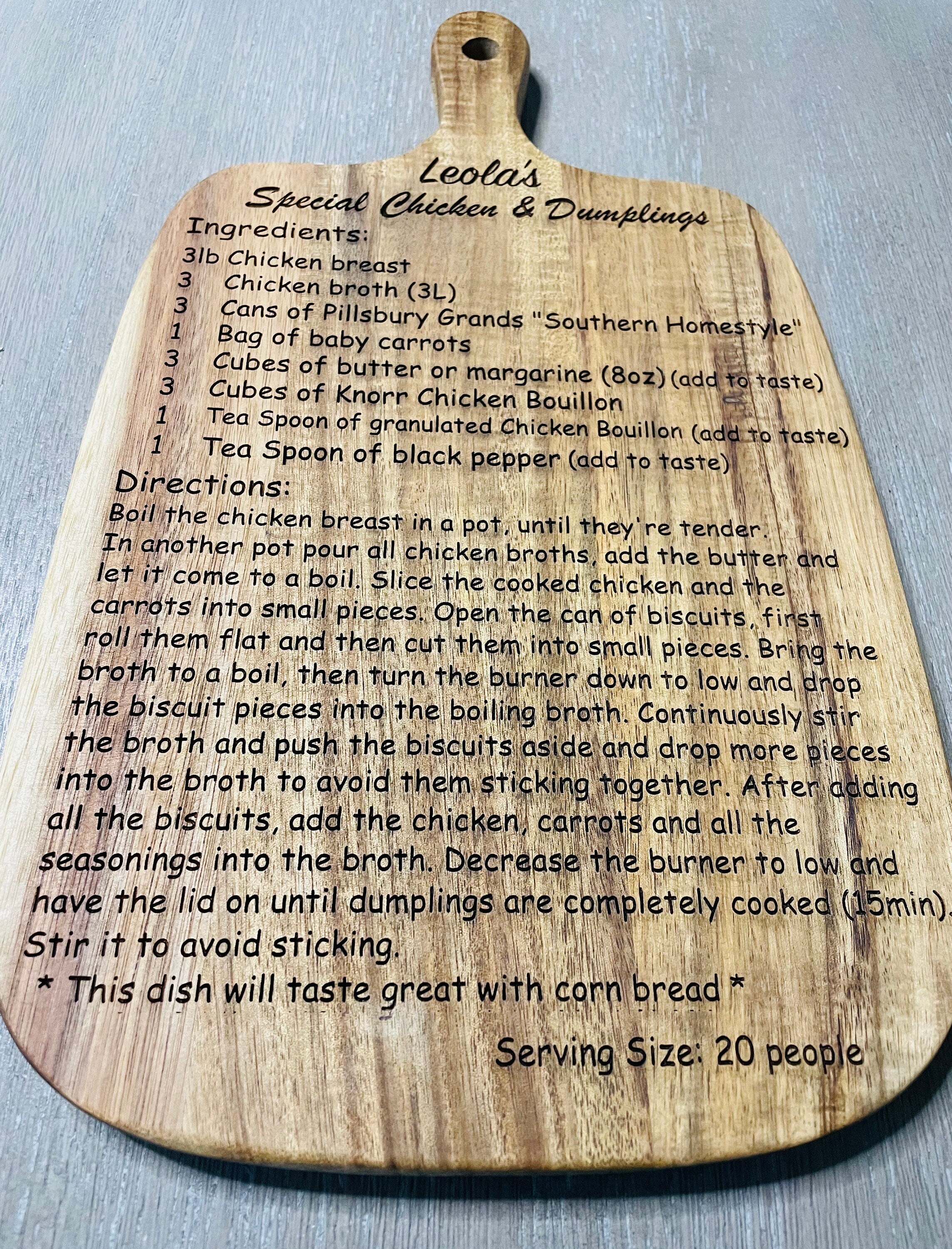 Engraved Cutting board