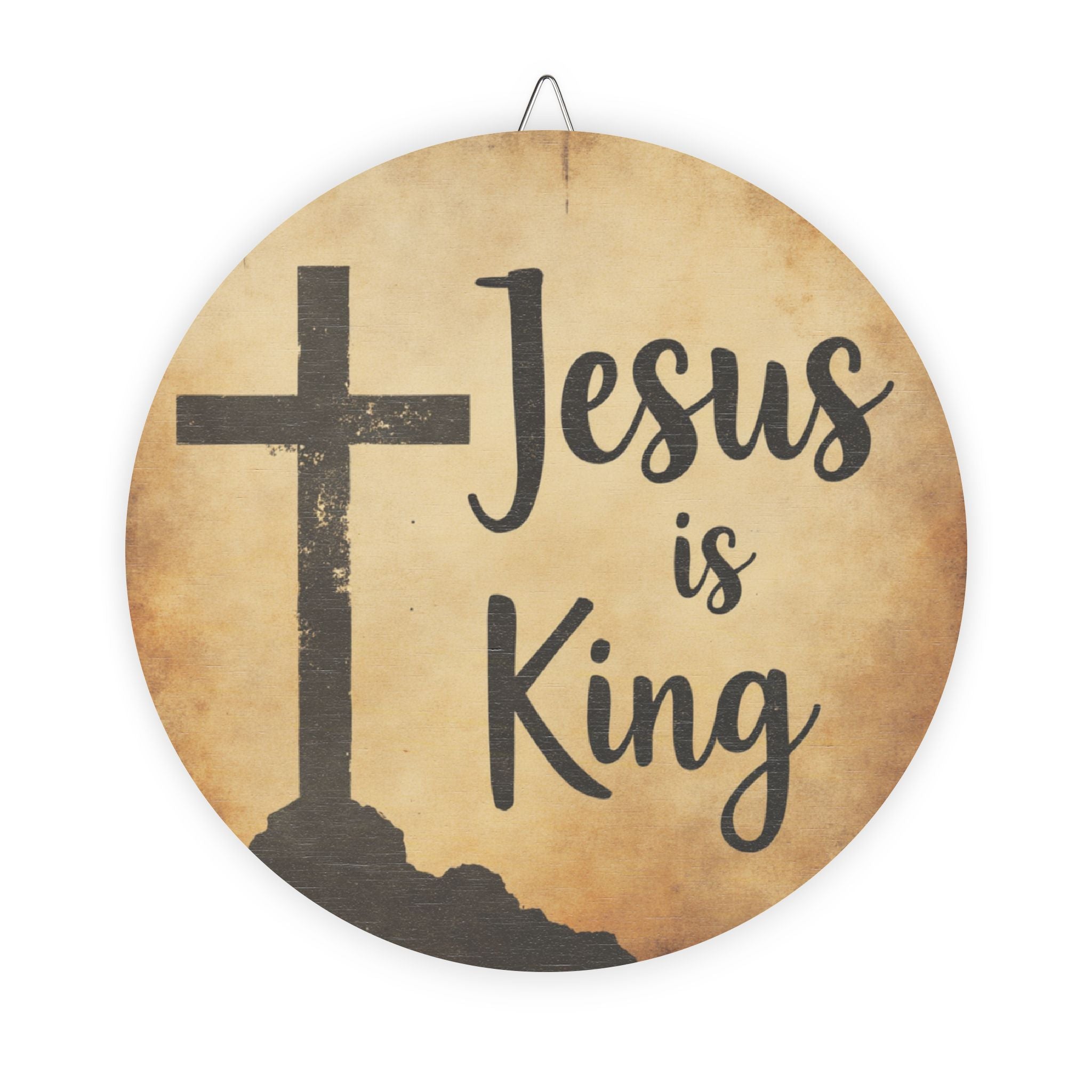 Jesus is King Wood Sign - Rustic Christian Decor, Faith Wall Art, Home Blessing, Religious Gift, Inspirational Wall Hanging