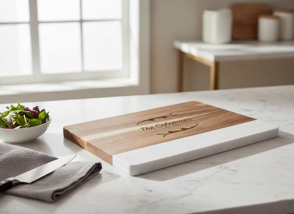 Engraved Marble Cutting Board, Personalized Kitchen Decor