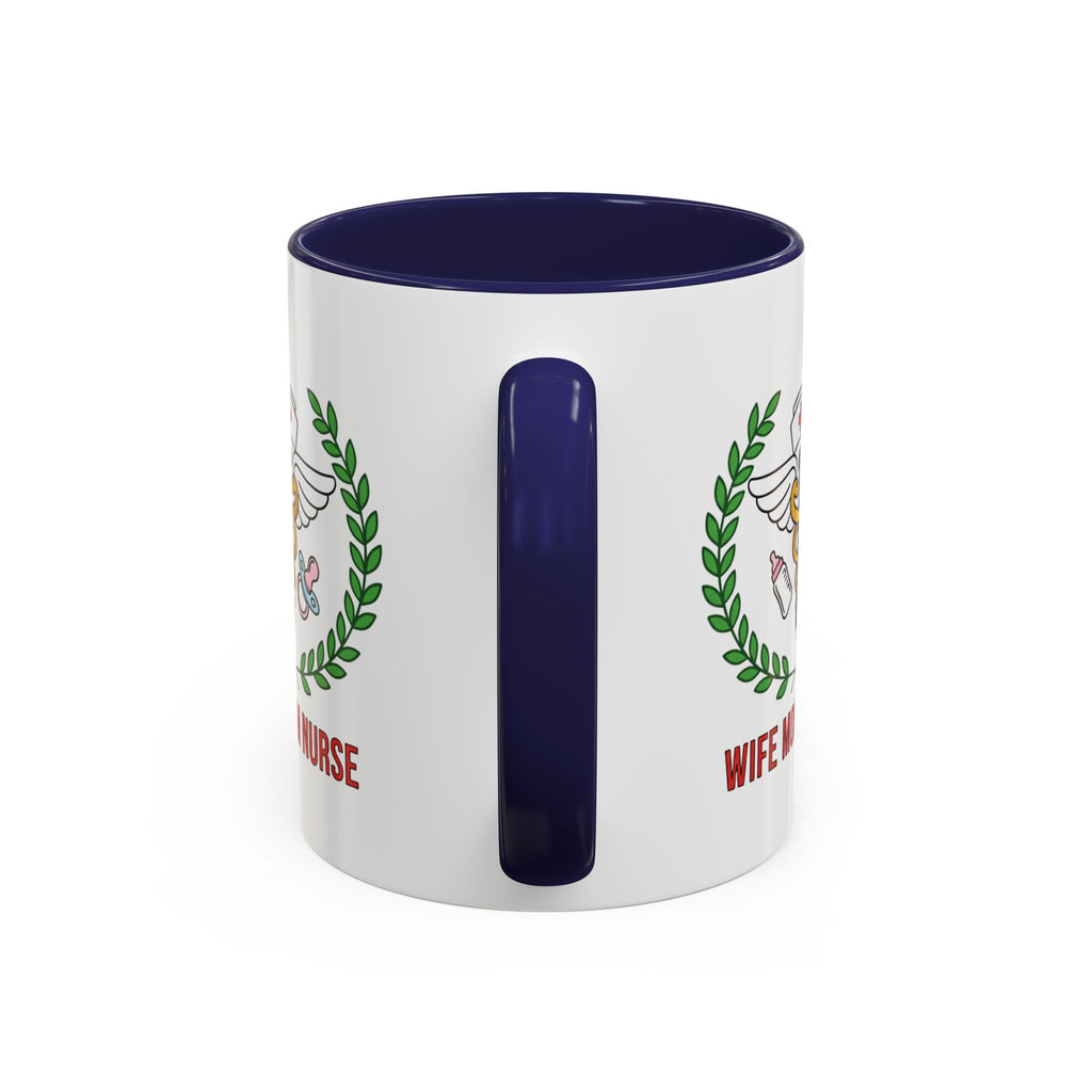 Wife Mom Nurse Accent Coffee Mug | Gift for Nurses, Mom's Coffee Cup, Cute Healthcare Mug, Personalized Nurse Gift, Humor Mug