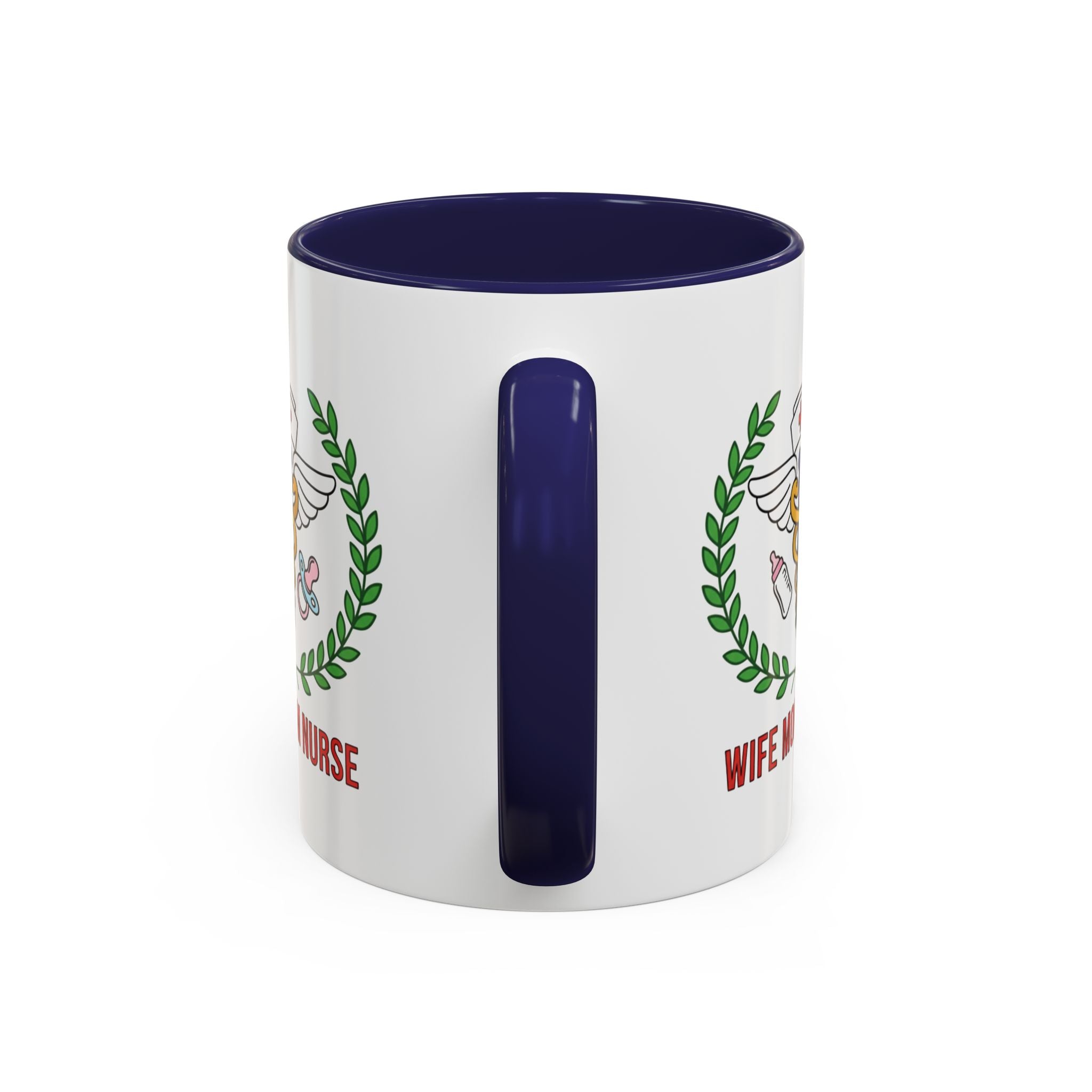 Wife Mom Nurse Accent Coffee Mug | Gift for Nurses, Mom's Coffee Cup, Cute Healthcare Mug, Personalized Nurse Gift, Humor Mug