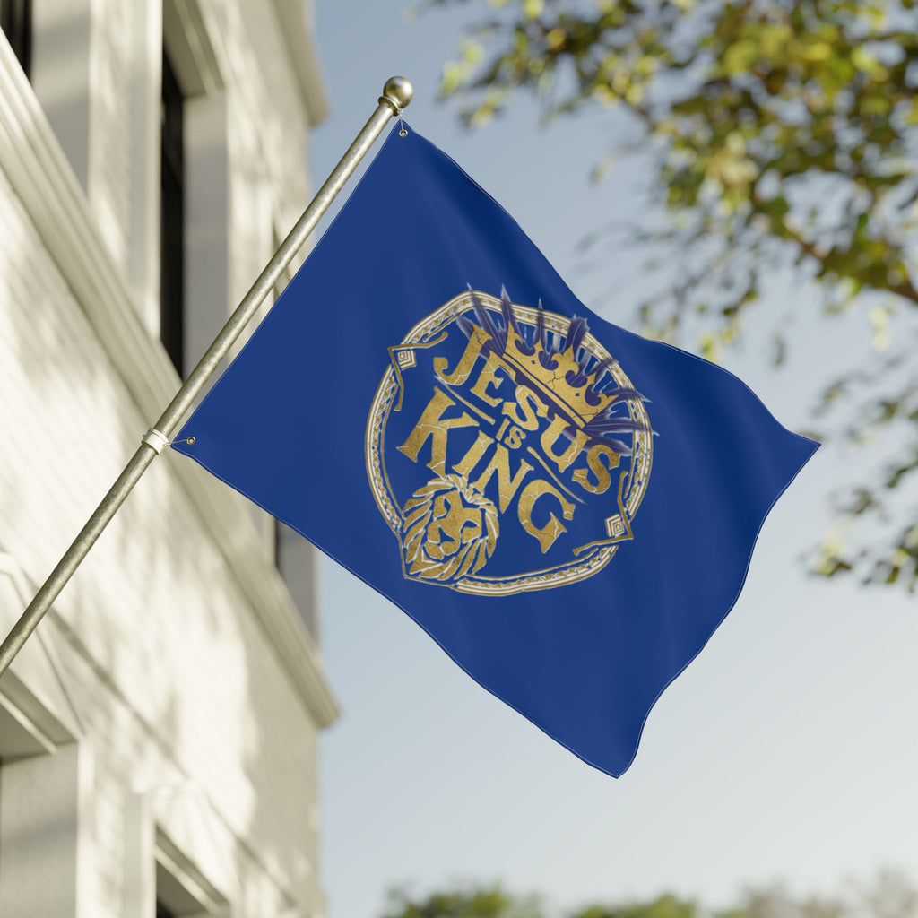 Jesus Is King Crown Lion flag | Double-sided Religious Flag, Christian Decor