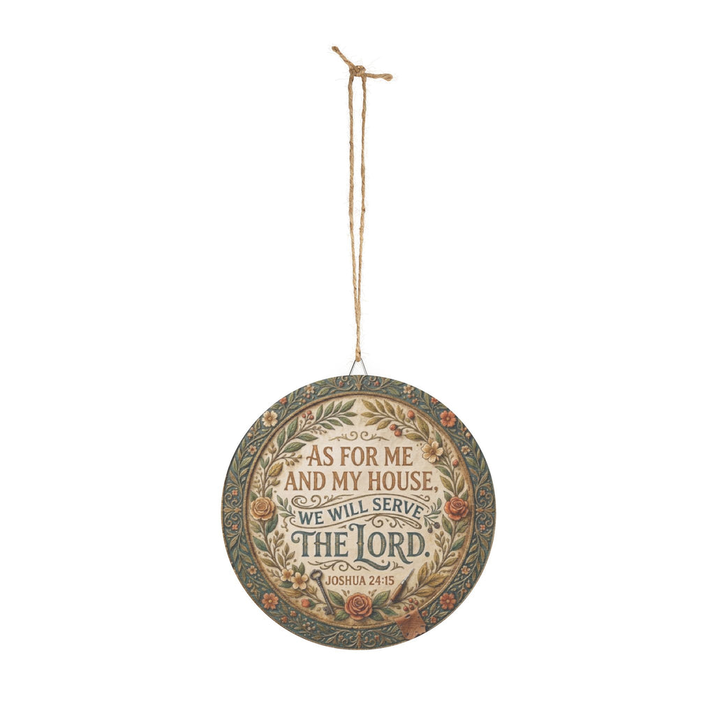 As For Me And My House scripture wall art Wood Sign | Joshua 24:15 round plaque