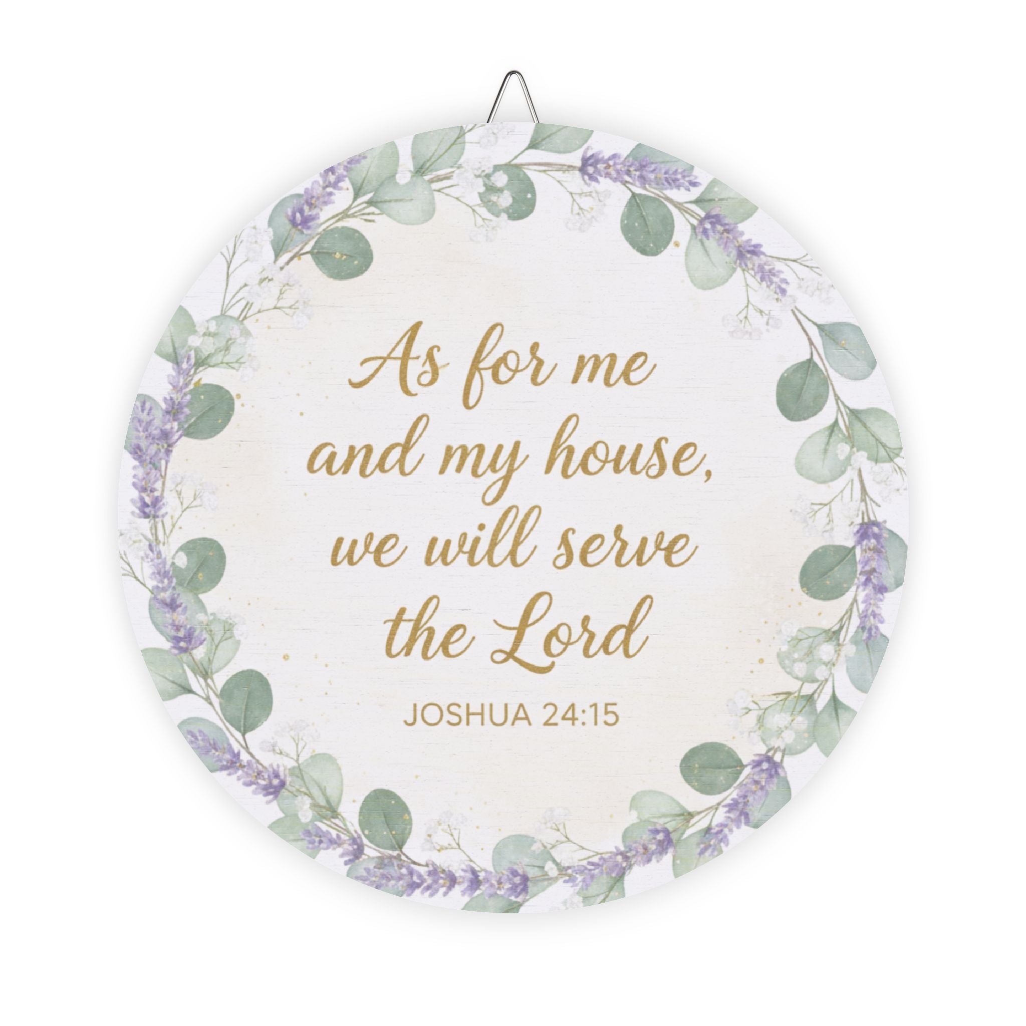 As for me and my house Bible verse wood sign | Joshua 24:15 round wall decor