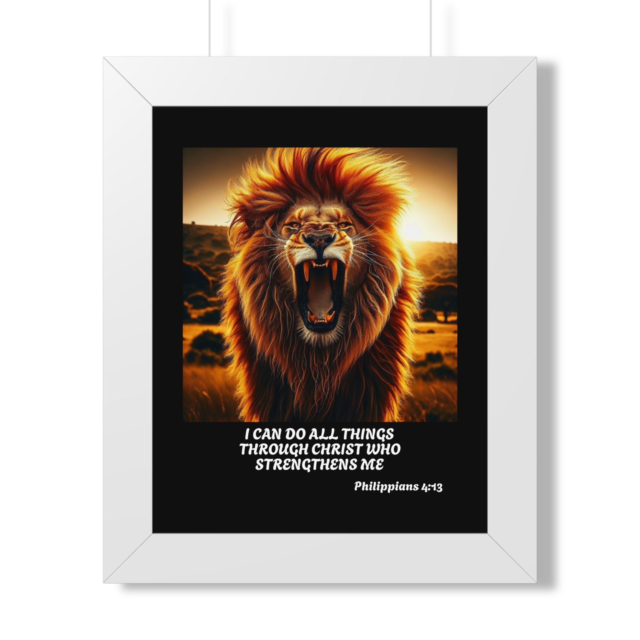 Philippians 4:13 Inspirational Framed Vertical Poster