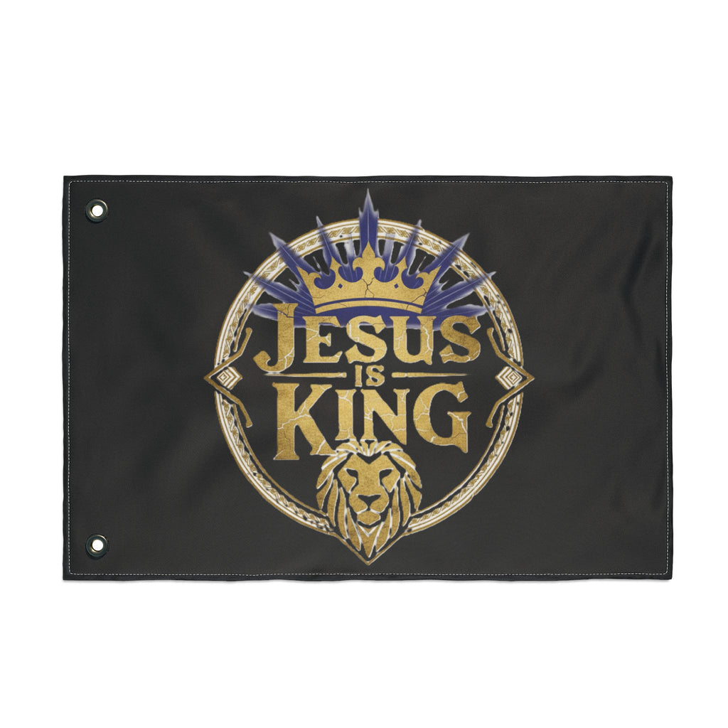 Double Sided Flag with 'Jesus is King' Design, Christian Home Decor, Outdoor Flag, Religious Garden Flag, Faith-Based Decoration