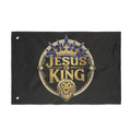 Double Sided Flag with 'Jesus is King' Design, Christian Home Decor, Outdoor Flag, Religious Garden Flag, Faith-Based Decoration