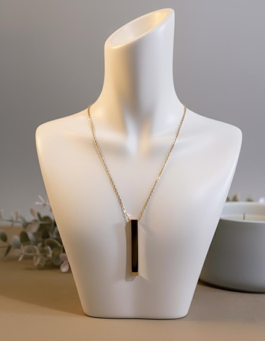 Bar Necklace: Slim Pendant, Minimalist Jewelry
