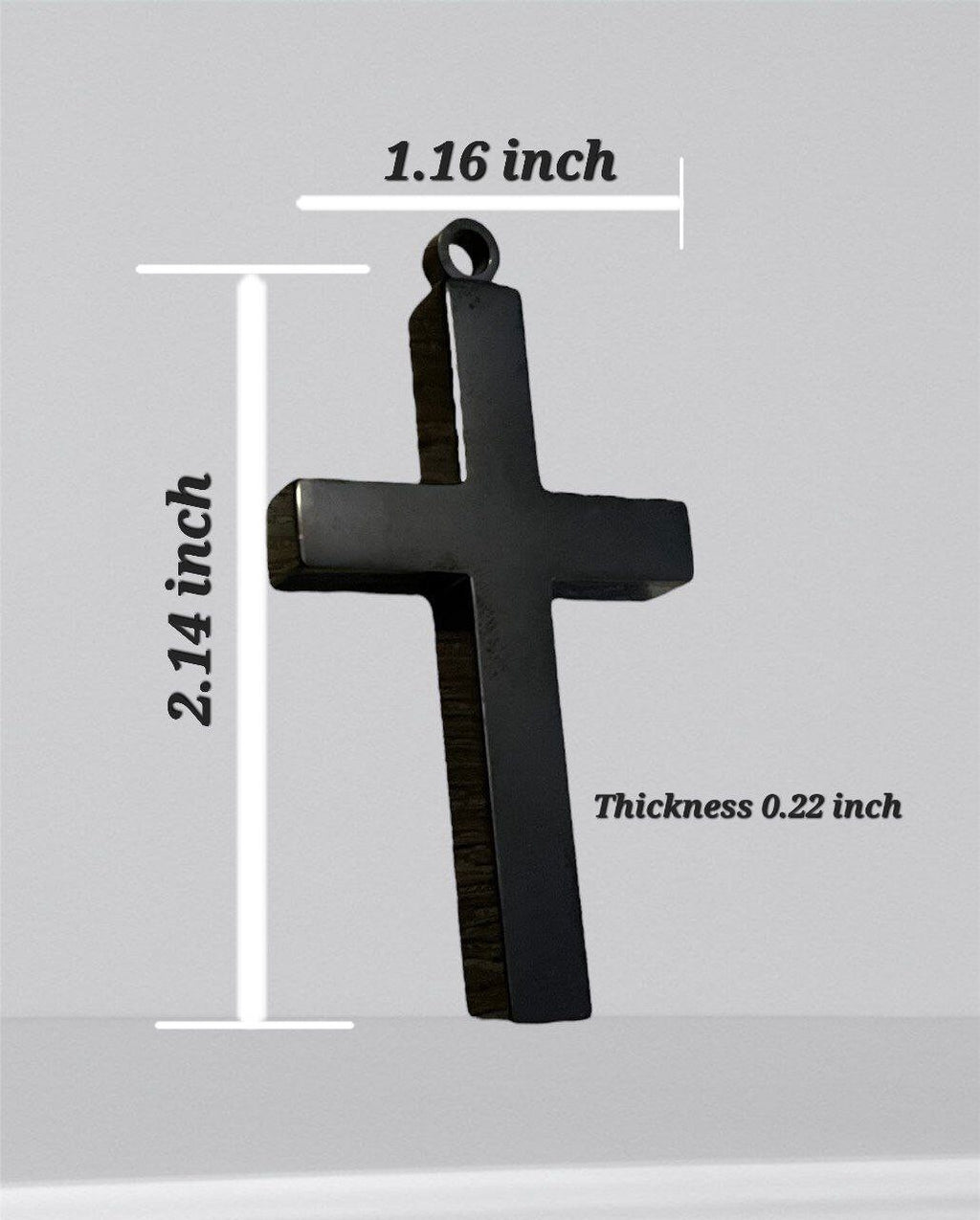Cross Necklace - Black Finish - 27.5 Inch Chain