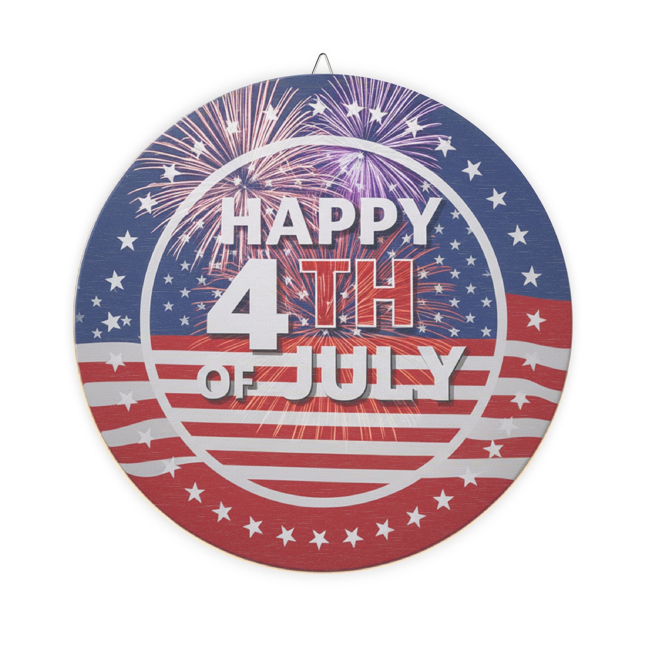 Patriotic Wood Sign, Happy 4th of July Decor, Independence Day Wall Art, Festive Home Decoration, Holiday Celebration Sign