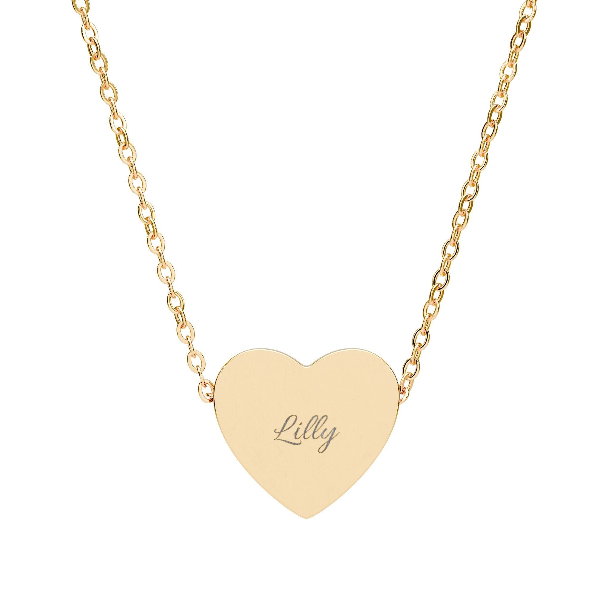 Engraved Heart Name Necklace, Heart Necklace | Personalized Engraving
