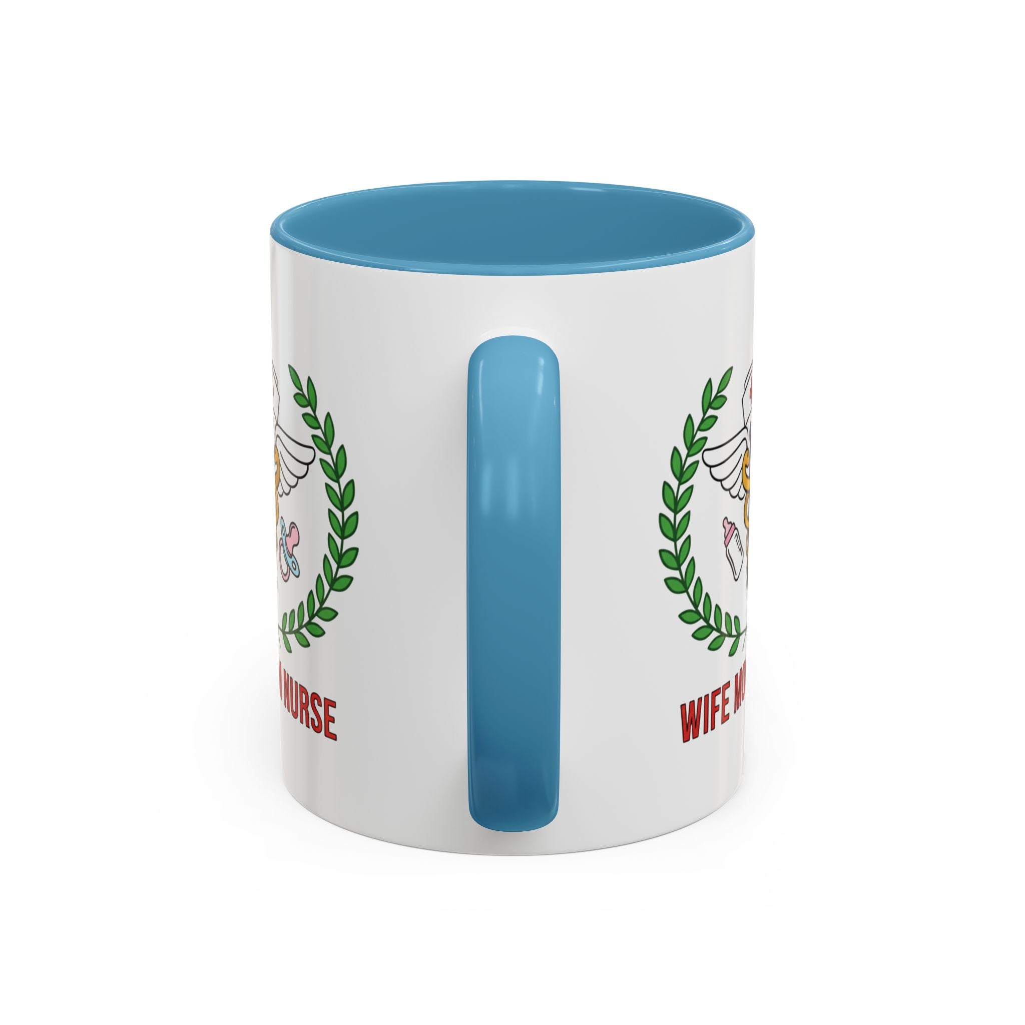 Wife Mom Nurse Accent Coffee Mug | Gift for Nurses, Mom's Coffee Cup, Cute Healthcare Mug, Personalized Nurse Gift, Humor Mug