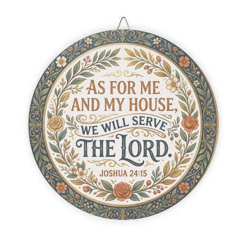 As For Me And My House Scripture Round Wood Sign | Joshua 24:15