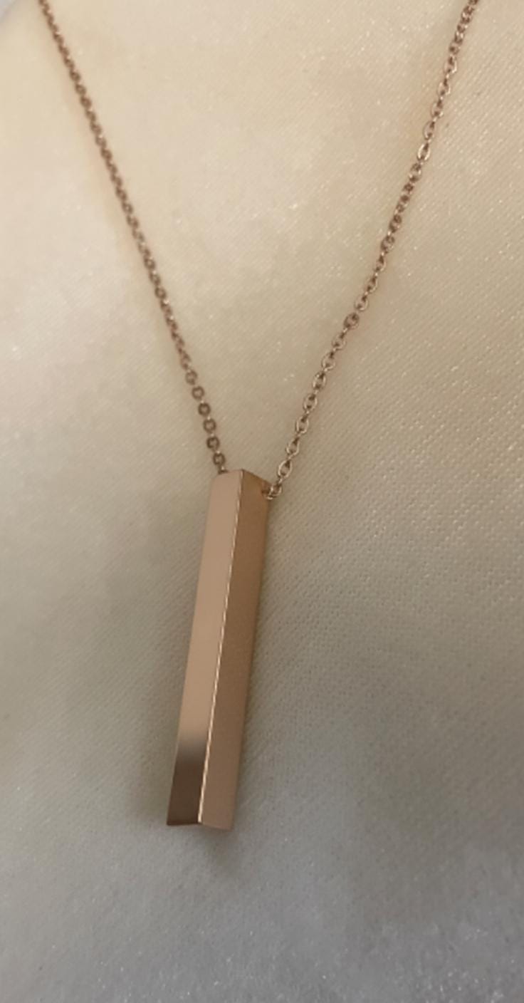 Bar Necklace: Slim Pendant, Minimalist Jewelry