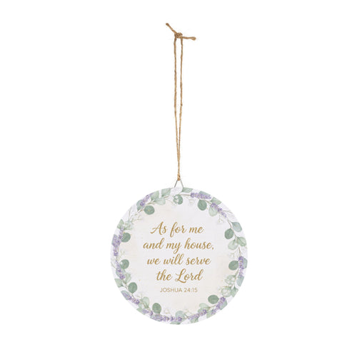 As for me and my house Bible verse wood sign | Joshua 24:15 round wall decor