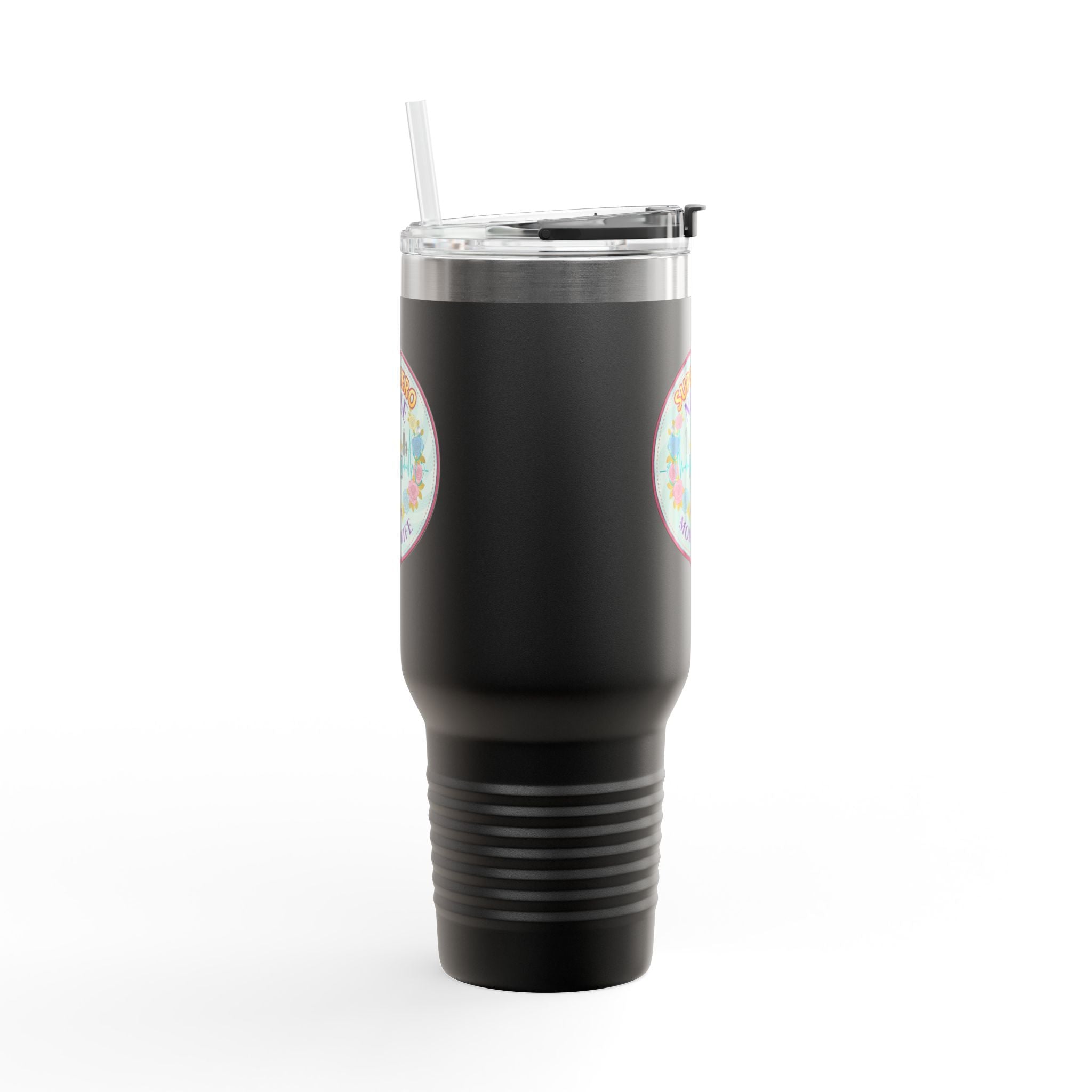 Superhero Nurse Insulated Travel Mug, 40oz | Perfect Gift for Nurses, Moms, and Caregivers | Ideal for Work, Road Trips, and Cafes