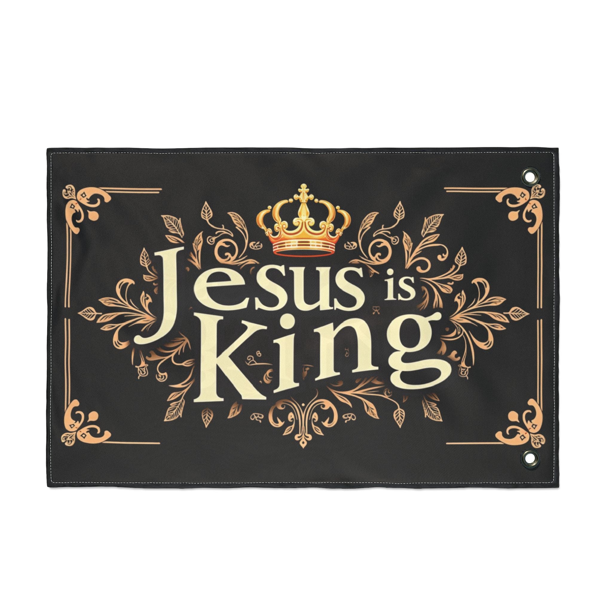 Jesus Is King flag Double Sided Flag | Christian home decor, outdoor banner