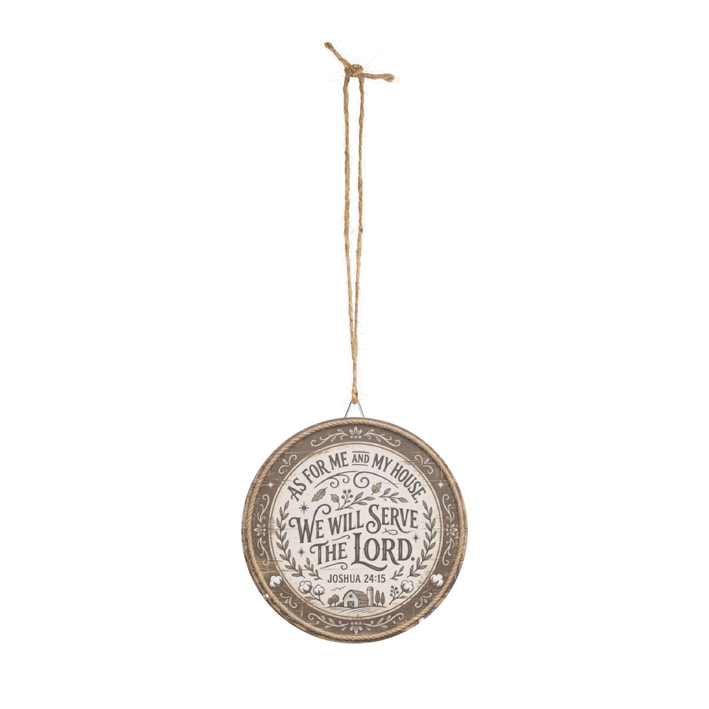 We Will Serve the Lord wooden sign | Round Scripture Wall Decor Joshua 24:15