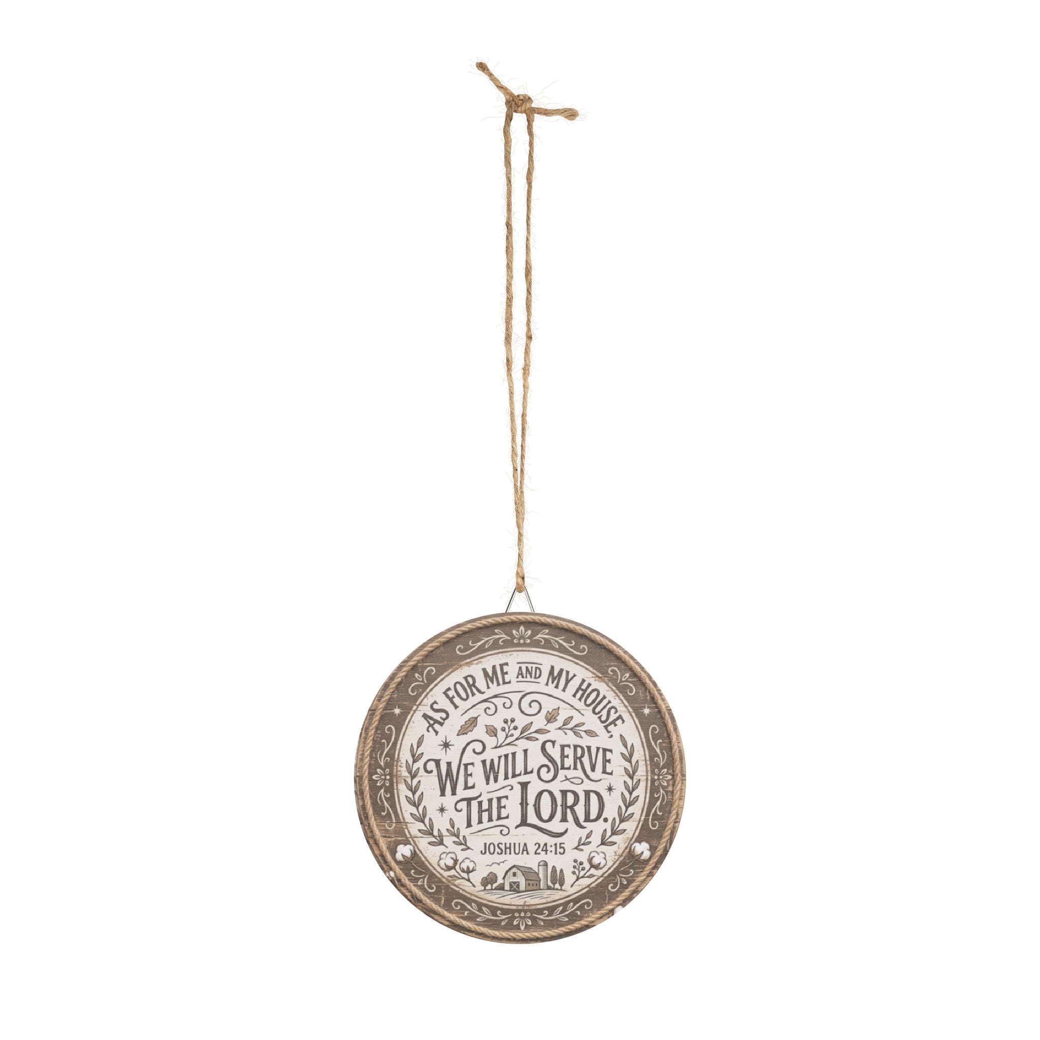 We Will Serve the Lord wooden sign | Round Scripture Wall Decor Joshua 24:15