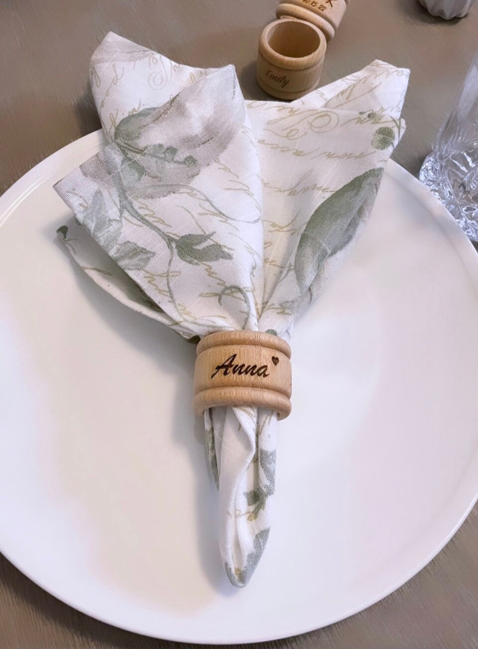 Engraved Wooden Napkin Ring