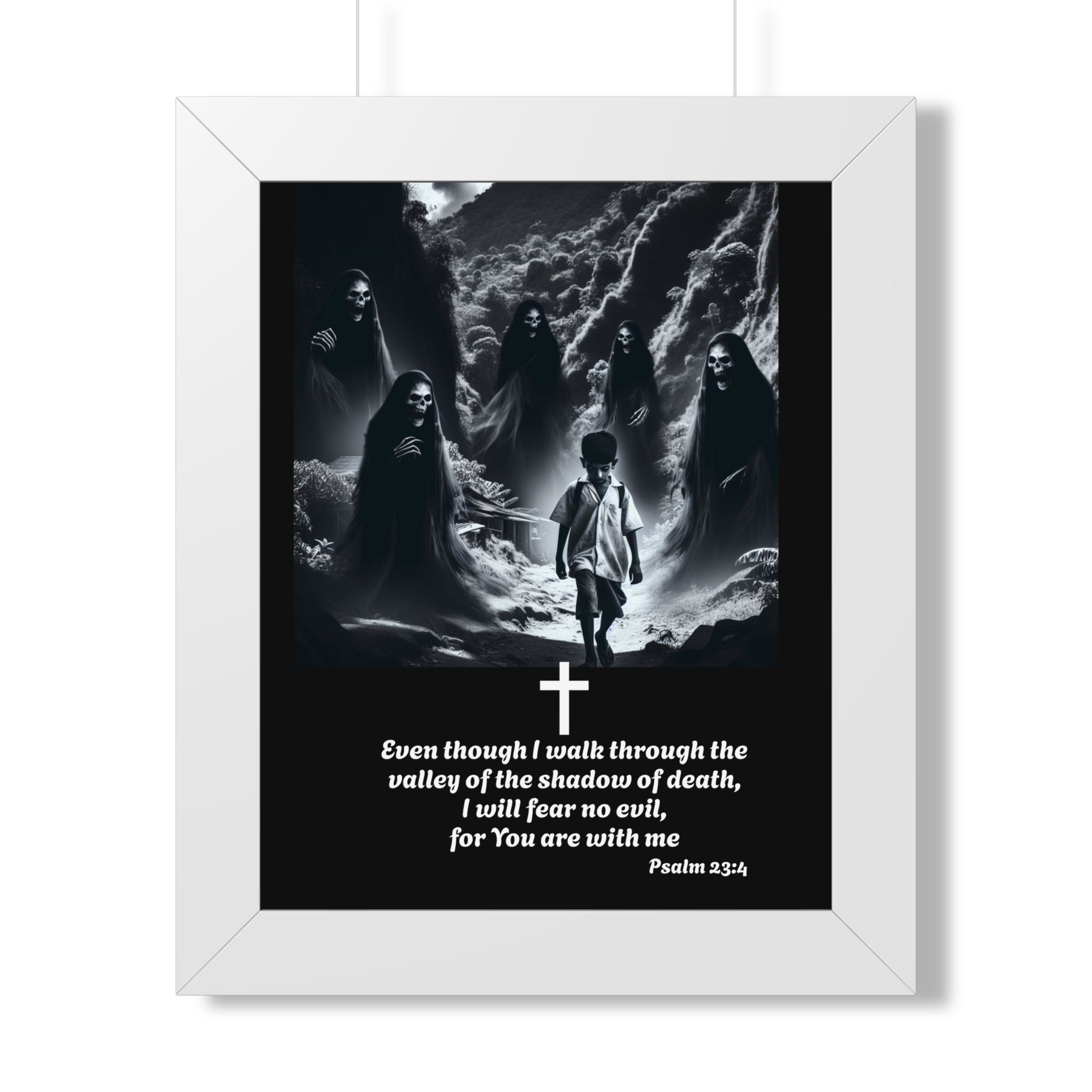 Psalm 23:4 Framed Vertical Poster