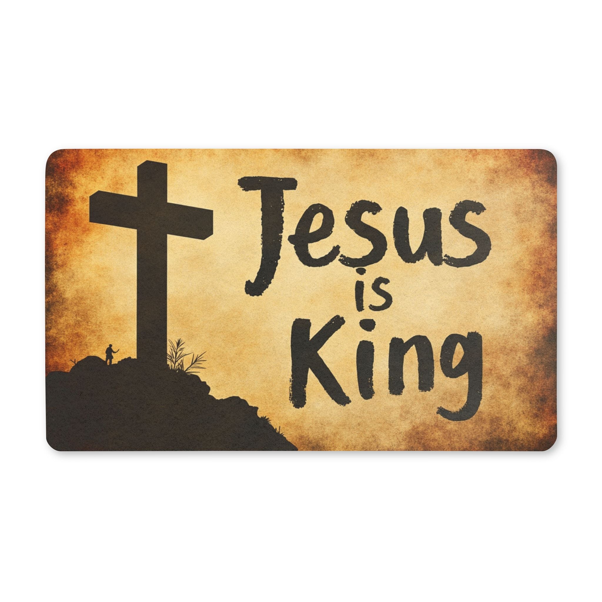 Jesus is King Doormat, Christian Home Décor, Religious Entryway Mat, Faith-Based Gift, Inspirational Welcome Mat