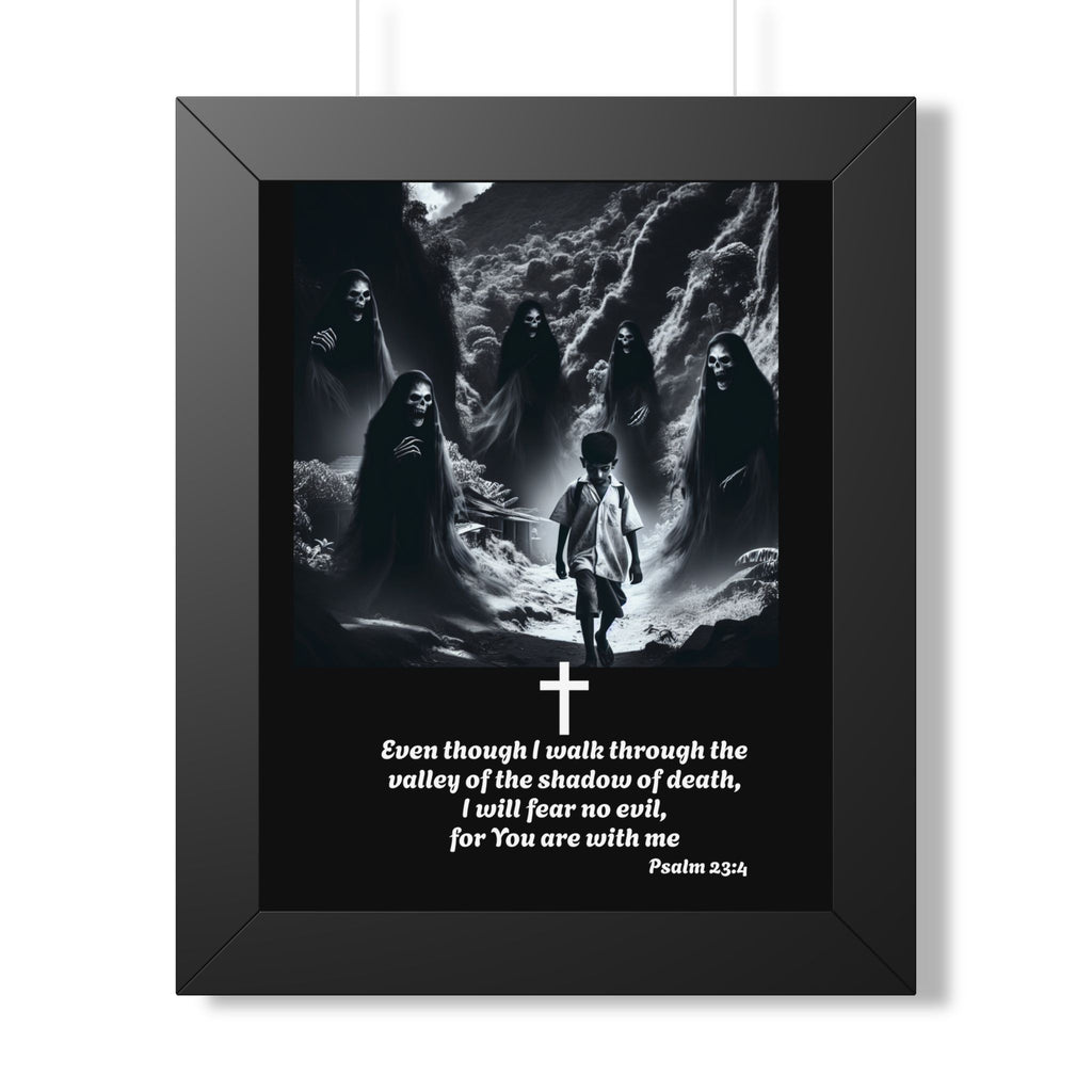 Psalm 23:4 Framed Vertical Poster