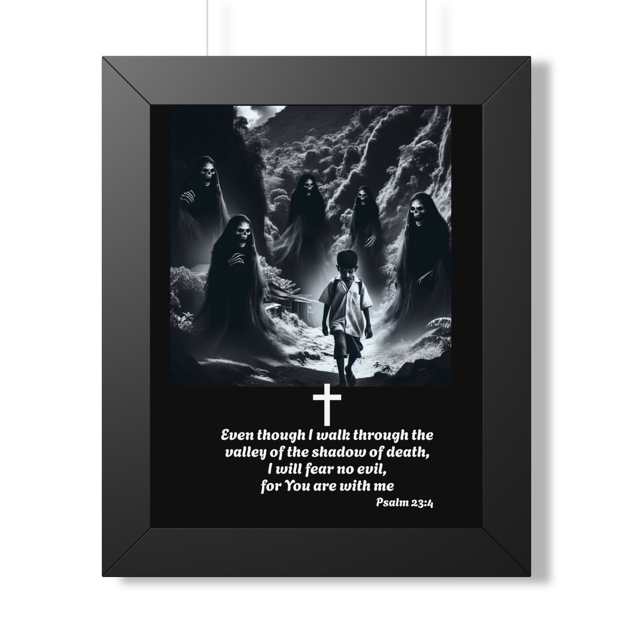 Psalm 23:4 Framed Vertical Poster