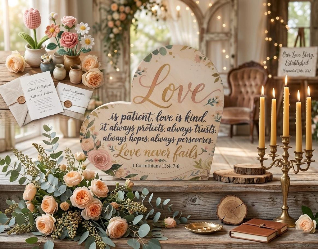 Wooden heart sign 1 Corinthians