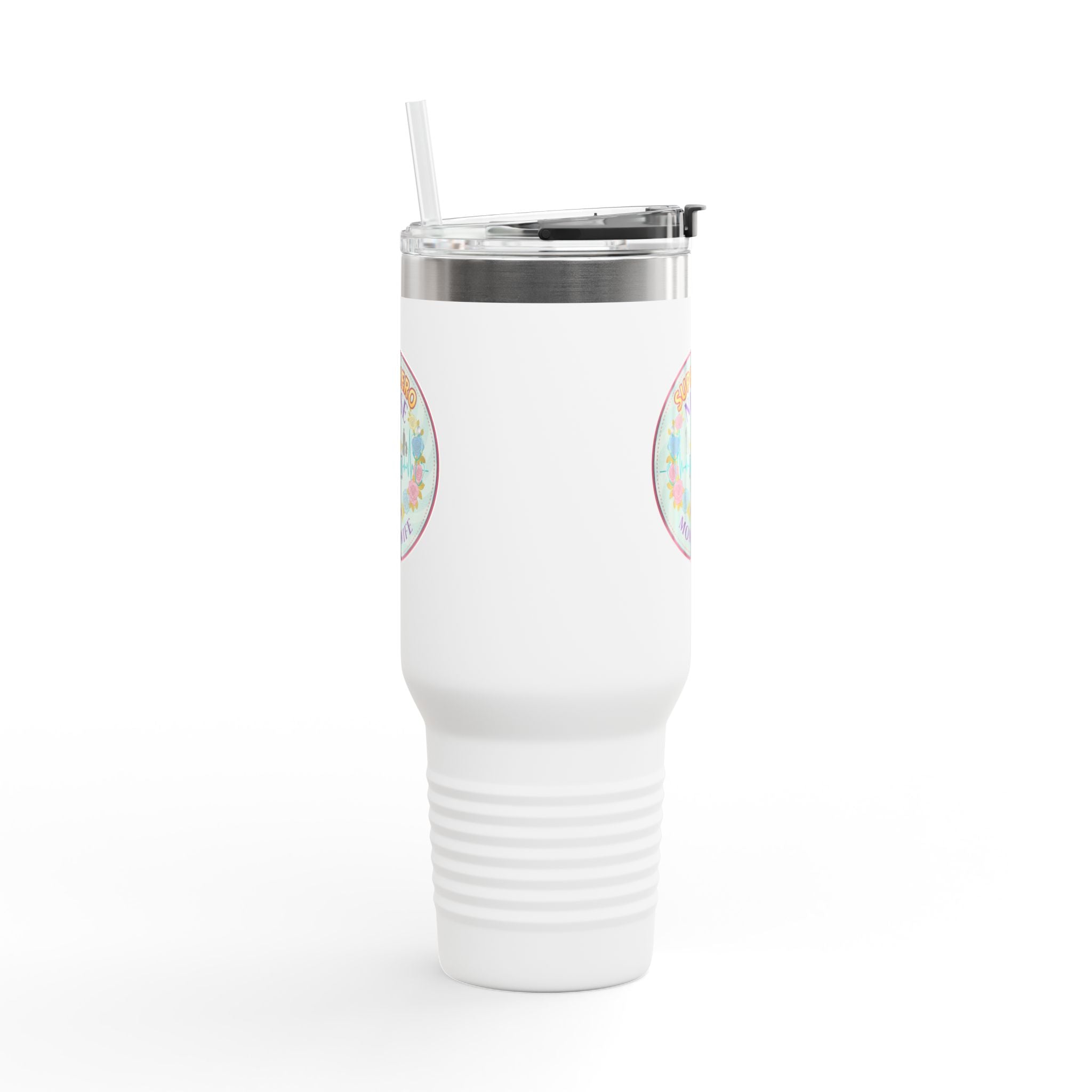Superhero Nurse Insulated Travel Mug, 40oz | Perfect Gift for Nurses, Moms, and Caregivers | Ideal for Work, Road Trips, and Cafes