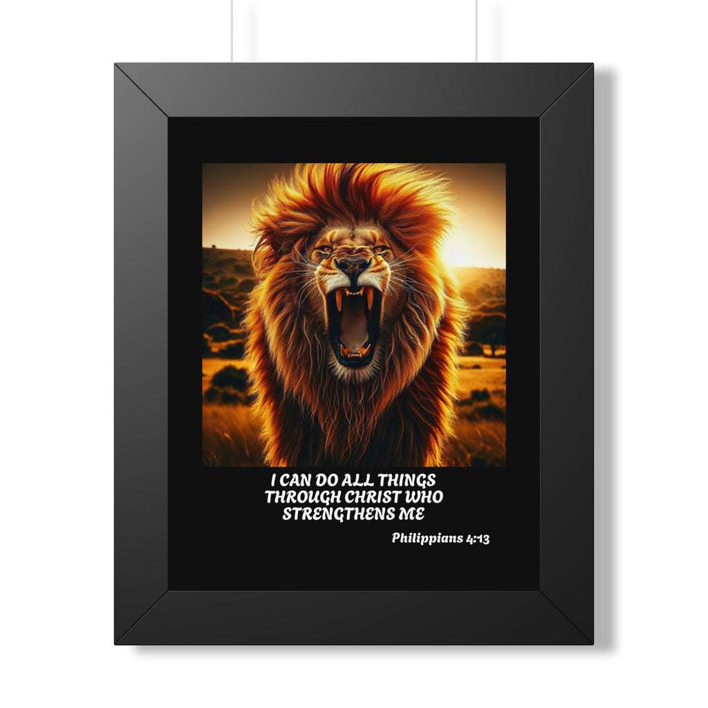 Philippians 4:13 Inspirational Framed Vertical Poster