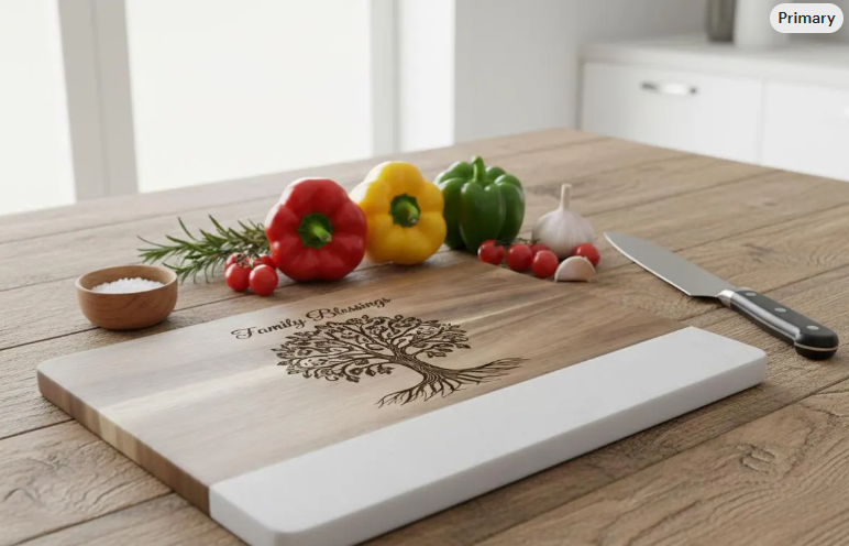 Engraved Marble Cutting Board, Personalized Kitchen Decor