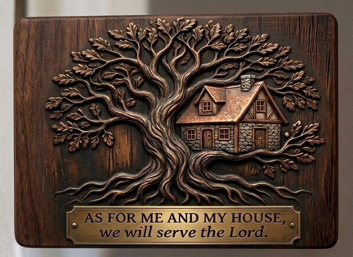 ''As for me and my house'' UV textured magnet